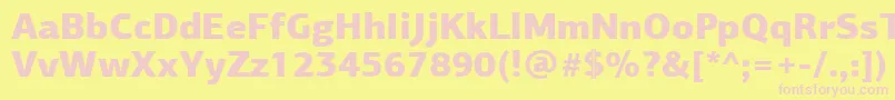 PfagorasansproBlack Font – Pink Fonts on Yellow Background