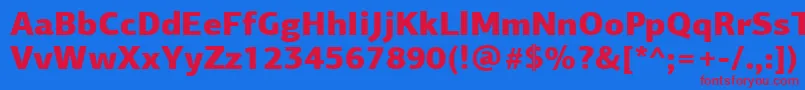 PfagorasansproBlack Font – Red Fonts on Blue Background