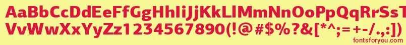 PfagorasansproBlack Font – Red Fonts on Yellow Background