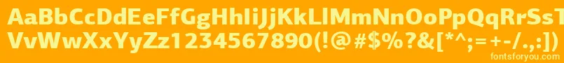 PfagorasansproBlack Font – Yellow Fonts on Orange Background