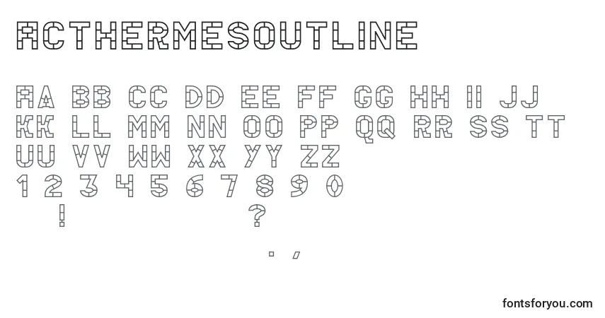 Schriftart AcThermesOutline – Alphabet, Zahlen, spezielle Symbole