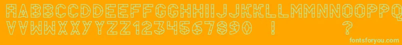 フォントAcThermesOutline – オレンジの背景に緑のフォント