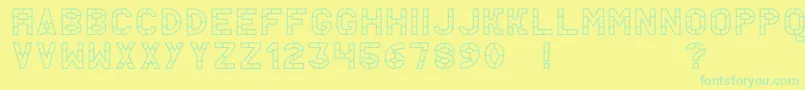 AcThermesOutline Font – Green Fonts on Yellow Background