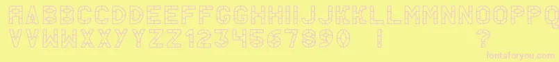 AcThermesOutline-fontti – vaaleanpunaiset fontit keltaisella taustalla
