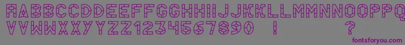 AcThermesOutline-fontti – violetit fontit harmaalla taustalla