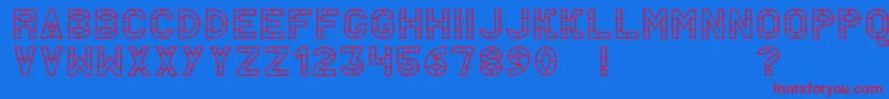 AcThermesOutline-fontti – punaiset fontit sinisellä taustalla