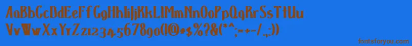 Dspenserblack Font – Brown Fonts on Blue Background