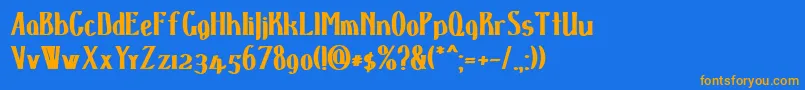 Dspenserblack Font – Orange Fonts on Blue Background