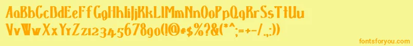 Dspenserblack Font – Orange Fonts on Yellow Background