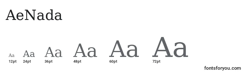 Größen der Schriftart AeNada