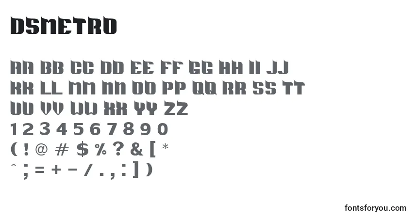 Fuente DsMetro - alfabeto, números, caracteres especiales