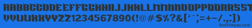 DsMetro Font – Black Fonts on Blue Background