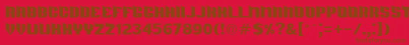 フォントDsMetro – 赤い背景に茶色の文字