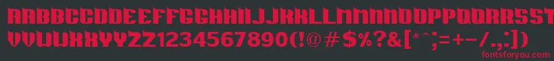 DsMetro Font – Red Fonts on Black Background