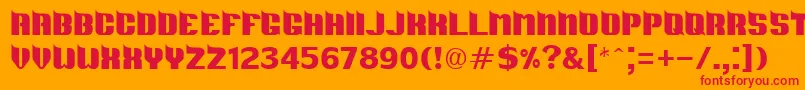 DsMetro Font – Red Fonts on Orange Background