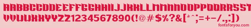 DsMetro-Schriftart – Rote Schriften auf rosa Hintergrund