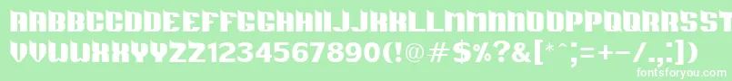 DsMetro Font – White Fonts on Green Background