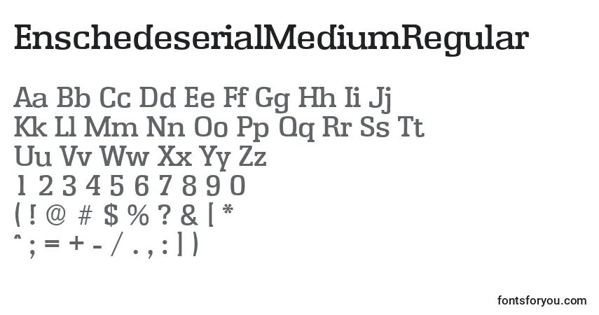 Шрифт EnschedeserialMediumRegular – алфавит, цифры, специальные символы