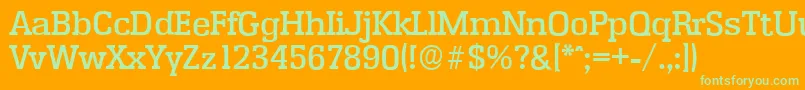 EnschedeserialMediumRegular Font – Green Fonts on Orange Background