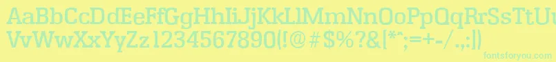 EnschedeserialMediumRegular Font – Green Fonts on Yellow Background