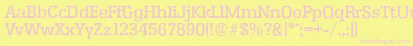 EnschedeserialMediumRegular Font – Pink Fonts on Yellow Background