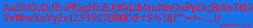 EnschedeserialMediumRegular Font – Red Fonts on Blue Background