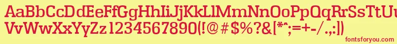 EnschedeserialMediumRegular Font – Red Fonts on Yellow Background
