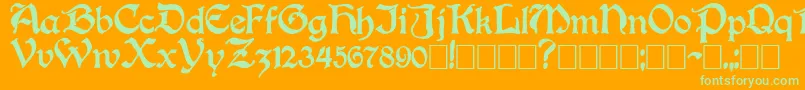 Boisterblack Font – Green Fonts on Orange Background