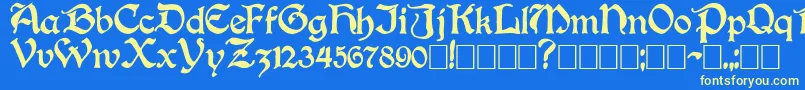 Boisterblack Font – Yellow Fonts on Blue Background