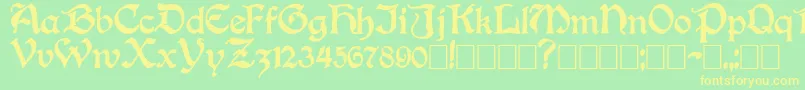 Boisterblack Font – Yellow Fonts on Green Background