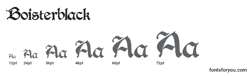 Boisterblack Font Sizes