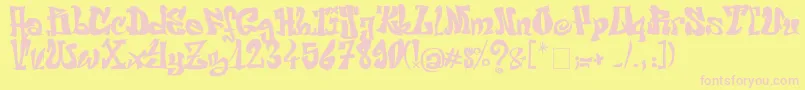 More about Elfont Font Elfont Font – Pink Fonts on Yellow Background