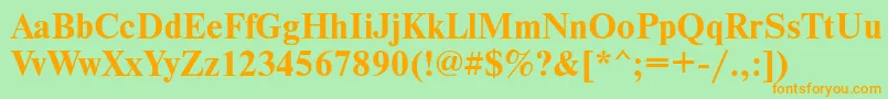 NewtonettBold Font – Orange Fonts on Green Background