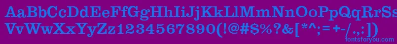 フォントClareMedium – 紫色の背景に青い文字