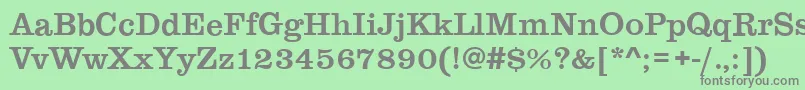 フォントClareMedium – 緑の背景に灰色の文字