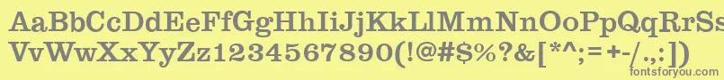 フォントClareMedium – 黄色の背景に灰色の文字