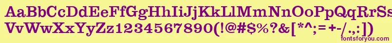 ClareMedium Font – Purple Fonts on Yellow Background