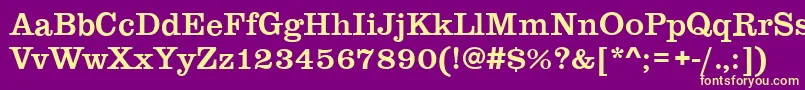 ClareMedium-Schriftart – Gelbe Schriften auf violettem Hintergrund