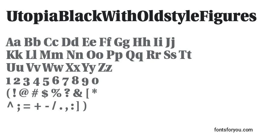 Czcionka UtopiaBlackWithOldstyleFigures – alfabet, cyfry, specjalne znaki