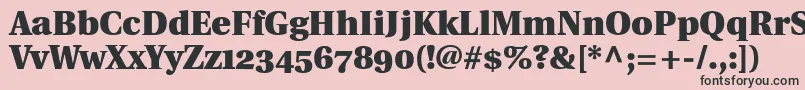 UtopiaBlackWithOldstyleFigures Font – Black Fonts on Pink Background