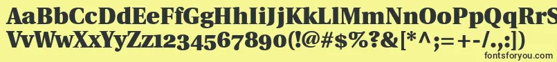 UtopiaBlackWithOldstyleFigures Font – Black Fonts on Yellow Background
