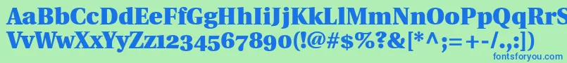 UtopiaBlackWithOldstyleFigures Font – Blue Fonts on Green Background