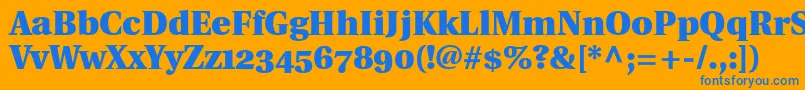 フォントUtopiaBlackWithOldstyleFigures – オレンジの背景に青い文字