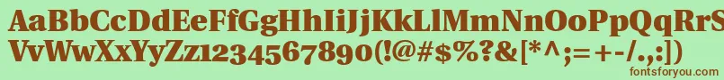 UtopiaBlackWithOldstyleFigures Font – Brown Fonts on Green Background