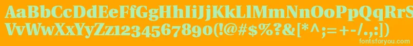 UtopiaBlackWithOldstyleFigures Font – Green Fonts on Orange Background