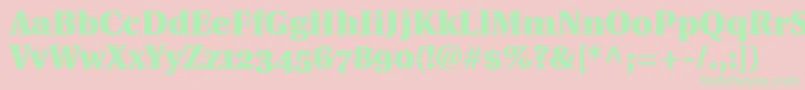 UtopiaBlackWithOldstyleFigures Font – Green Fonts on Pink Background