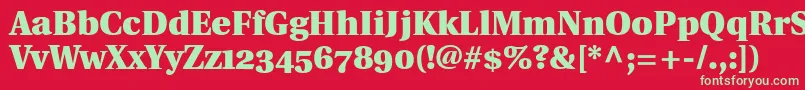 UtopiaBlackWithOldstyleFigures-Schriftart – Grüne Schriften auf rotem Hintergrund
