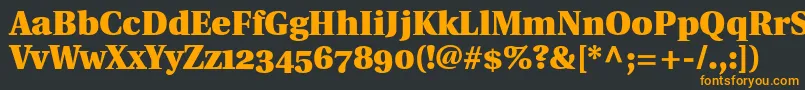 Czcionka UtopiaBlackWithOldstyleFigures – pomarańczowe czcionki na czarnym tle