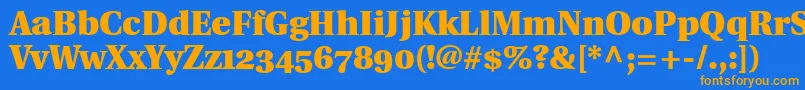UtopiaBlackWithOldstyleFigures Font – Orange Fonts on Blue Background