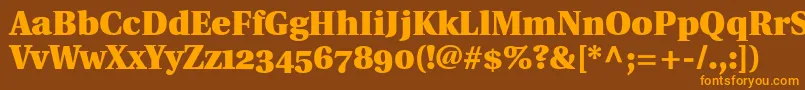 UtopiaBlackWithOldstyleFigures Font – Orange Fonts on Brown Background